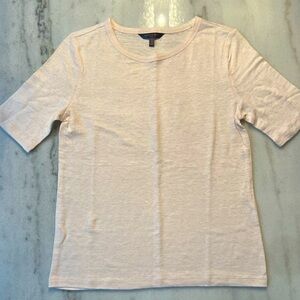 NWOT Banana Republic 100% Linen Cream Short Sleeve Tee Sz S